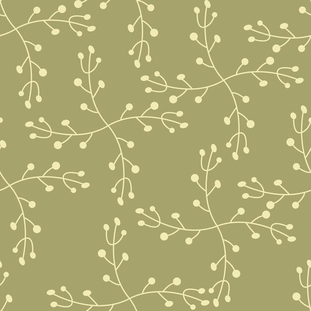 patrón sin costuras con ramas minimalistas simples sobre un fondo de color