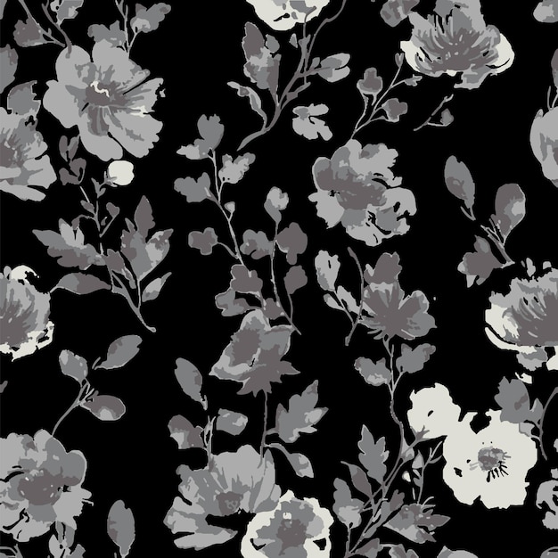 patrón sin costuras con un ramo de acuarelas de flores cósmicas abstractas