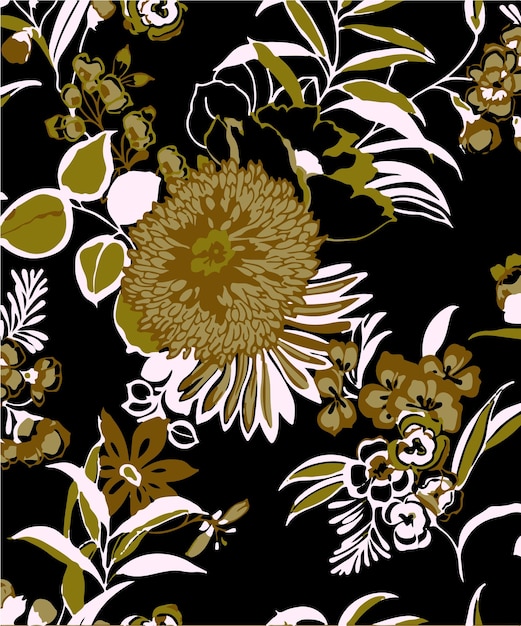 patrón sin costuras con un ramo de acuarelas de flores cósmicas abstractas