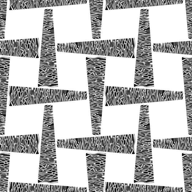 Patrón sin costuras de rayas blancas y negras con textura abstracta
