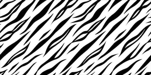 Patrón sin costuras con rayas de cebra aleatorias abstractas Impresión animal Gráficos vectoriales