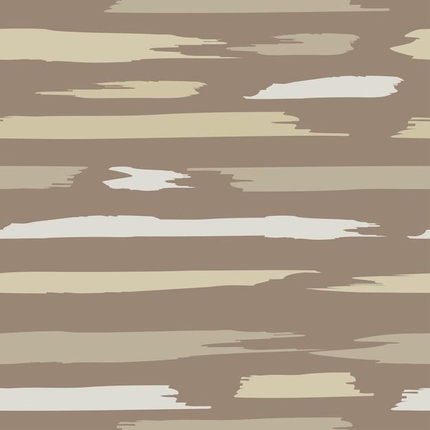 Patrón sin costuras a rayas con pinceladas descuidadas en colores neutros. Fondo vectorial abstracto.