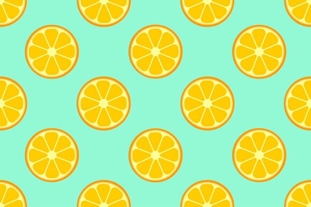 Patrón sin costuras de rebanadas de naranja y limón Ilustración vectorial