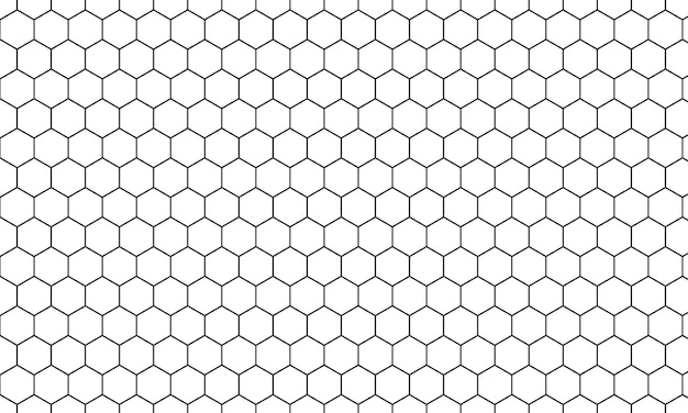 patrón sin costuras de la red hexagonal en blanco negra