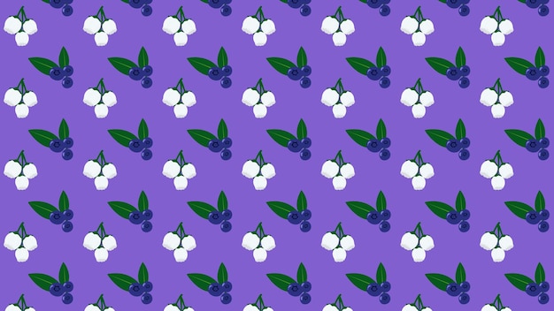 El patrón sin costuras de la red púrpura de arándano grande y la flor