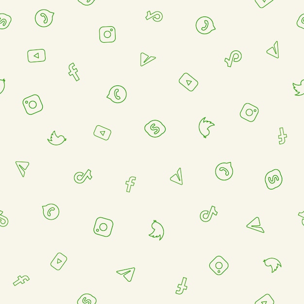 Patrón sin costuras con redes sociales Ilustración vectorial para papel tapiz