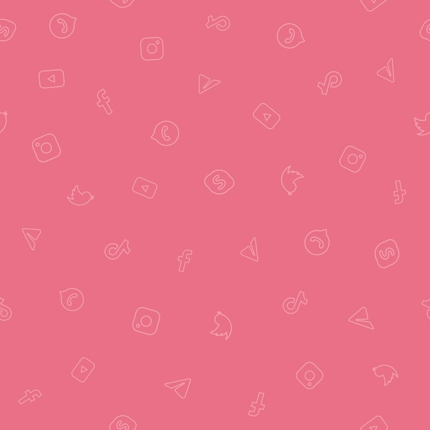 Patrón sin costuras con redes sociales Ilustración vectorial para papel tapiz