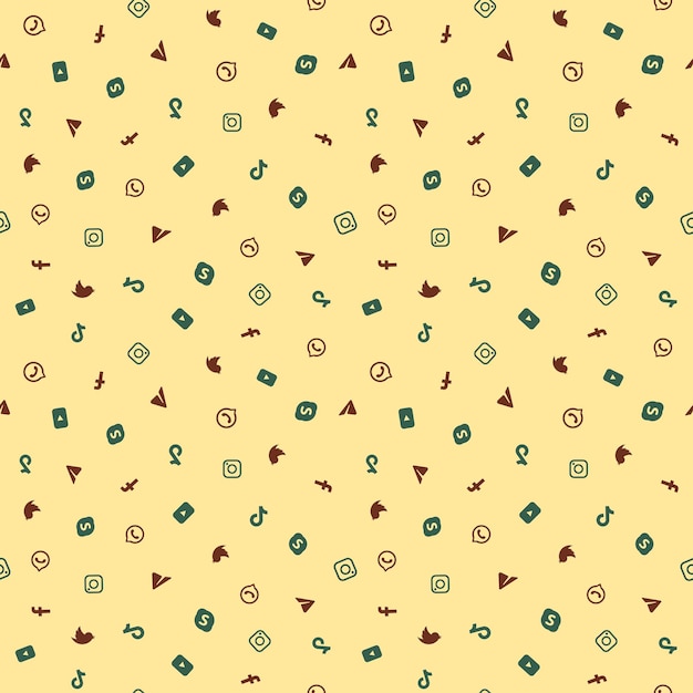 Patrón sin costuras con redes sociales Ilustración vectorial para papel tapiz