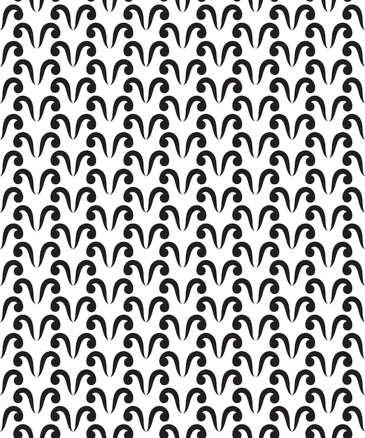 Patrón sin costuras con remolinos de fondo floral abstracto en estilo clásico retro en blanco y negro