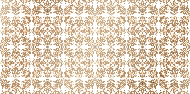 patrón sin costuras repetitivo con ornamento floral color dorado aislado fondos blancos para tejer