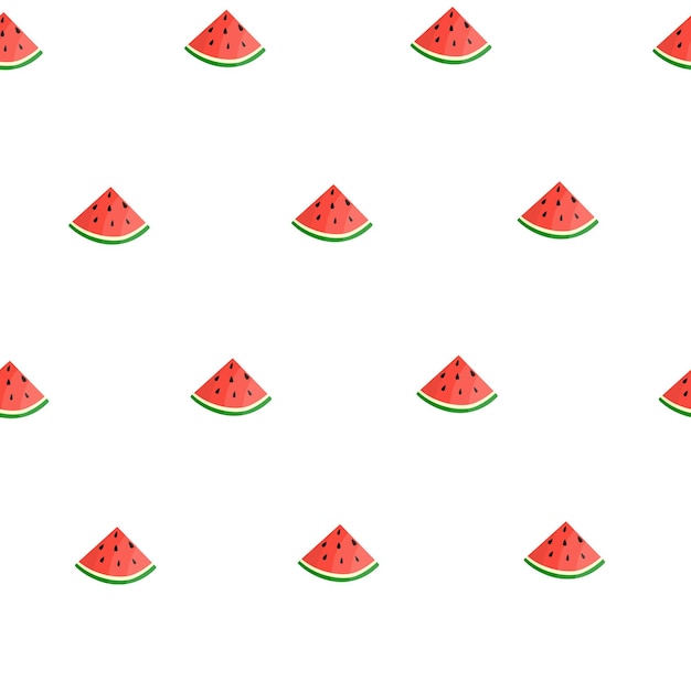Patrón sin costuras de rodajas de sandía Estilo plano Decoración repetitiva para el fondo. ilustración vectorial
