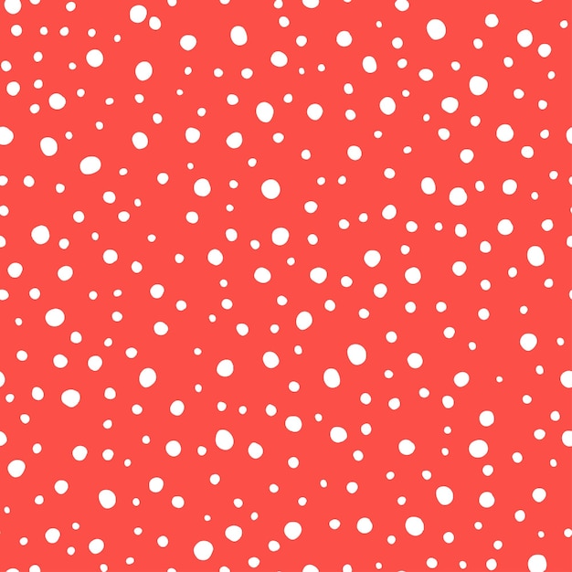 Patrón sin costuras rojo con puntos blancos