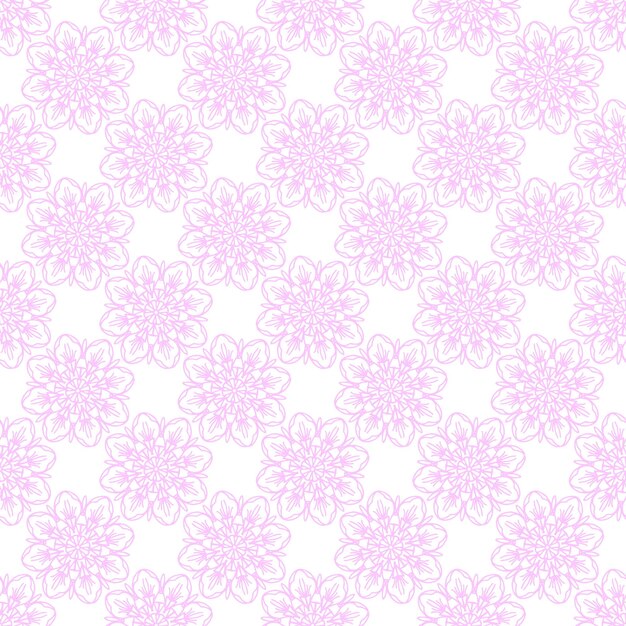 Patrón sin costuras rosa abstracto con adorno de mandala