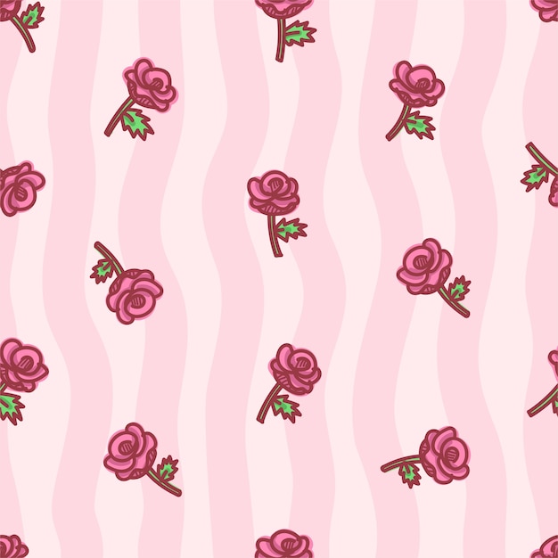 patrón sin costuras de rosa