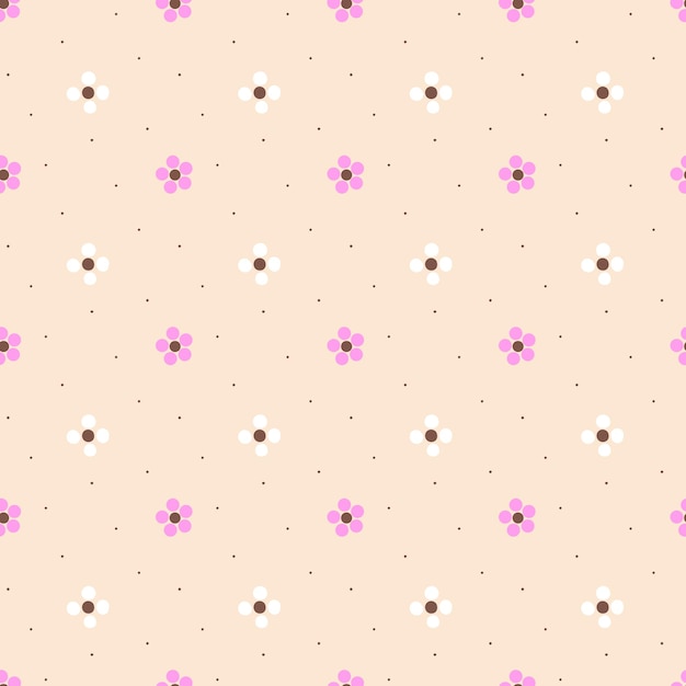 Patrón sin costuras rosado lúdico sobre un fondo beige suave
