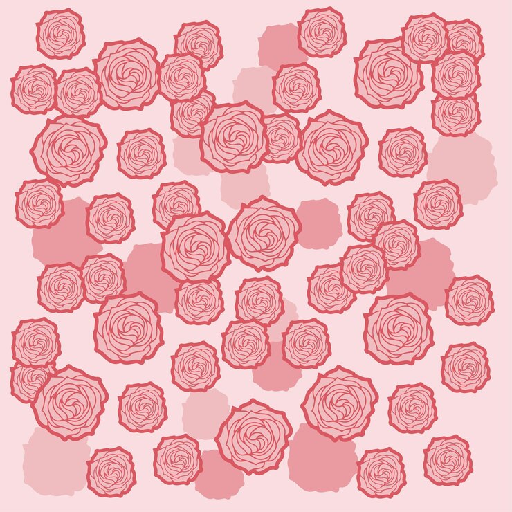 Vector patrón sin costuras de rosas ilustración vectorial de rosas rosas sobre un fondo rosado