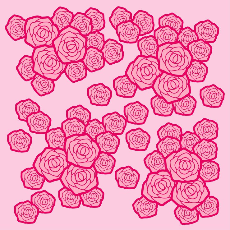 Vector patrón sin costuras de rosas ilustración vectorial de rosas rosas sobre un fondo rosado
