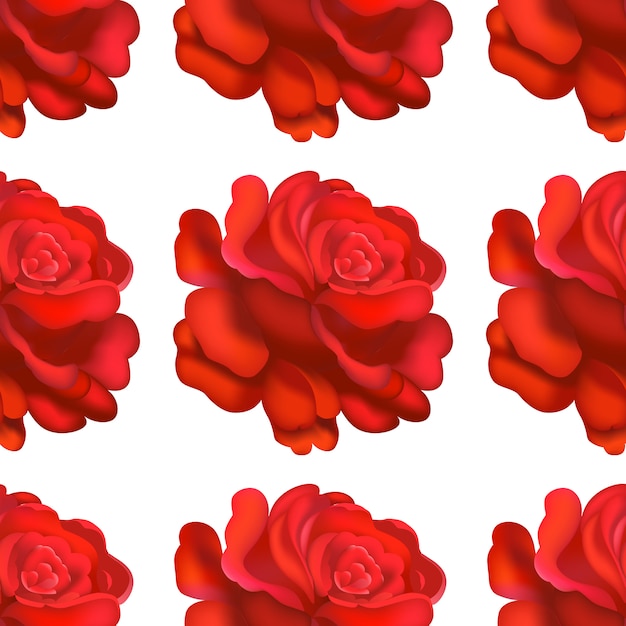 Patrón sin costuras rosas rojas.