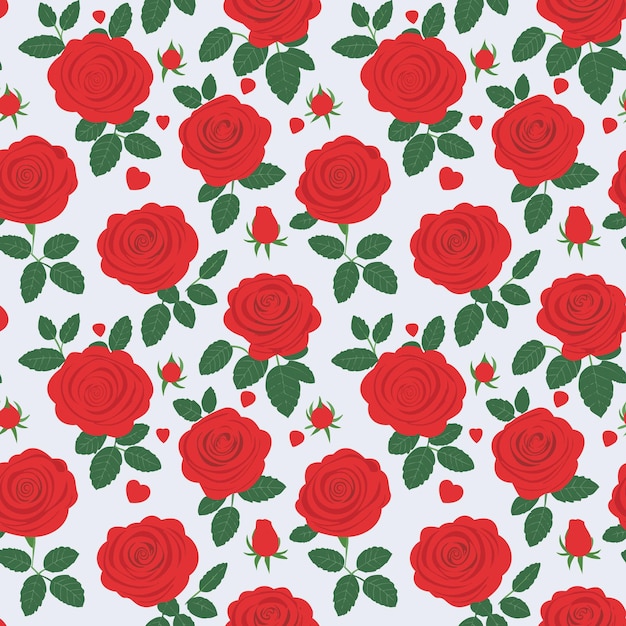 Patrón sin costuras de rosas rojas