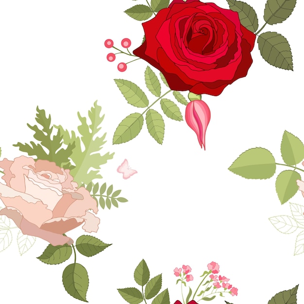 Patrón sin costuras con rosas rosas fondo floral textura sin fin para sus tarjetas de felicitación de diseño