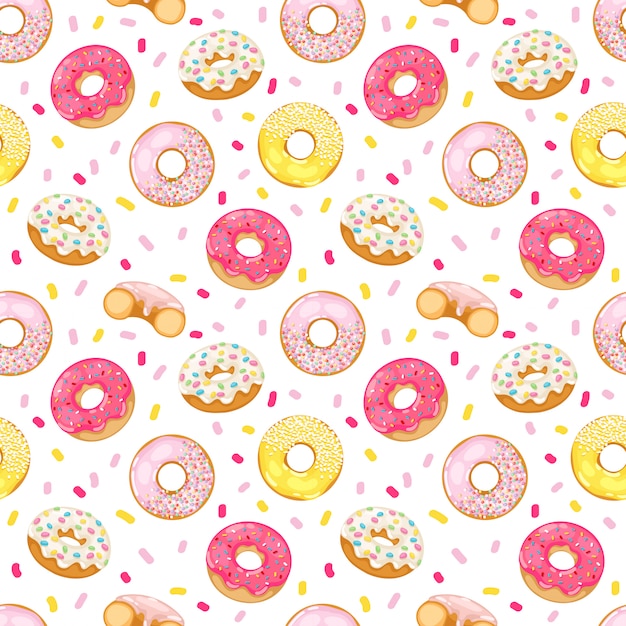 El patrón sin costuras de las rosquillas