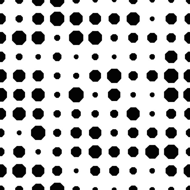 Patrón sin costuras de semitono abstracto con octágono, formas geométricas.