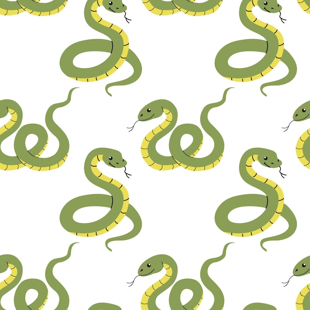 Patrón sin costuras con serpientes en estilo doodle sobre un fondo blanco Ilustración vectorial Diseño para fondo de papel de envoltura textil