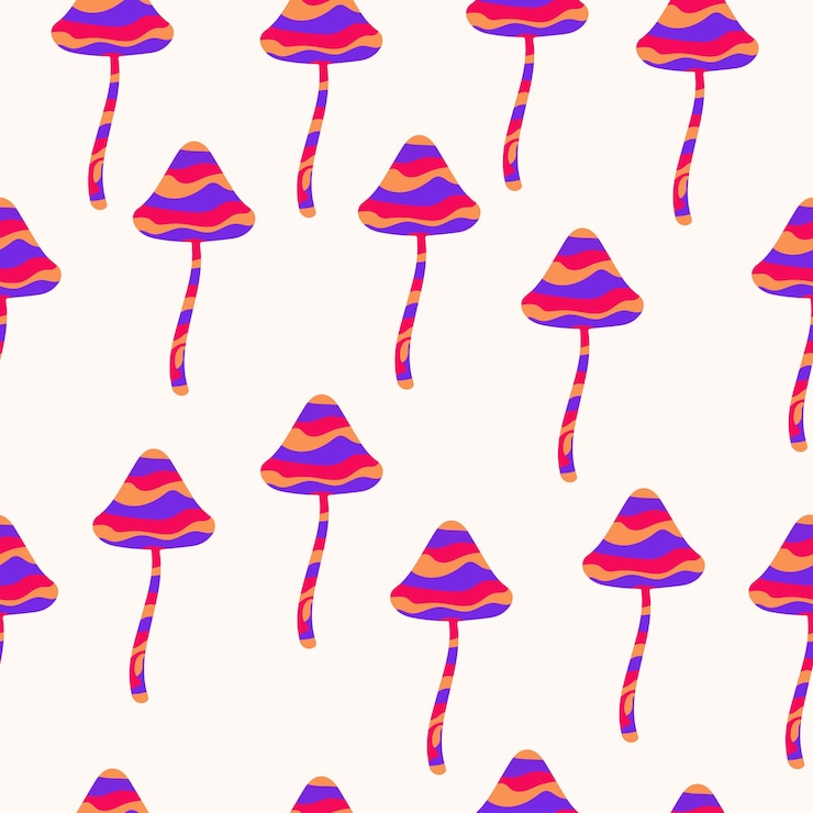 Vector patrón sin costuras con setas en ondas de arco iris brillantes en estilo hippie retro
