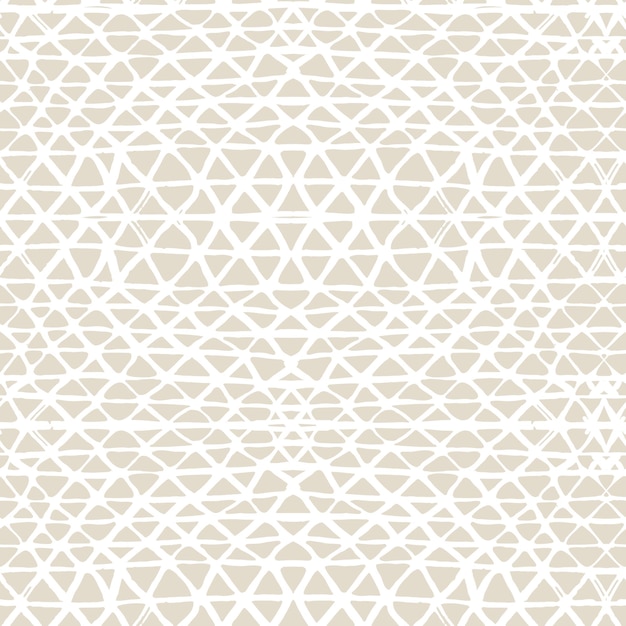 Patrón sin costuras Shibori. Textura abstracta de teñido anudado. Borde de teñido anudado Batik. Plantilla de fondo de Japón. Cuadrícula mínima orgánica beige y blanca. Diseño Shoji de acuarela. Azulejo de kimono.