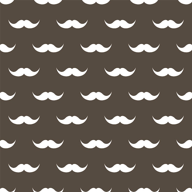 Patrón sin costuras con silueta de bigote Fondo retro vintage con bigote Pelo facial barba hipster Ilustración vectorial