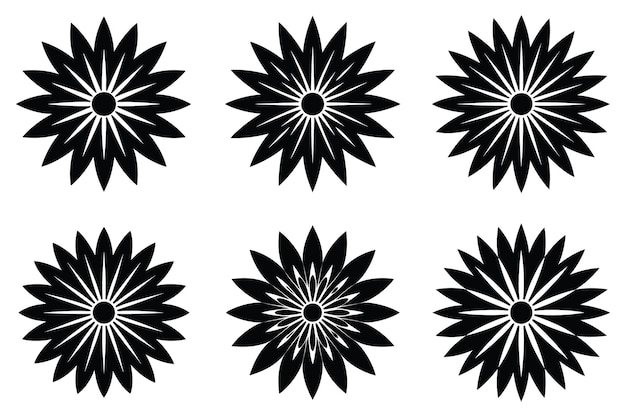 Patrón sin costuras de siluetas estilizadas de flores de aster