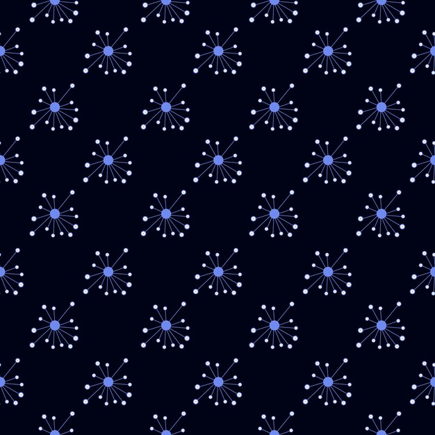 Patrón sin costuras sobre fondo oscuro de círculos abstractos y puntos de ilustración vectorial con