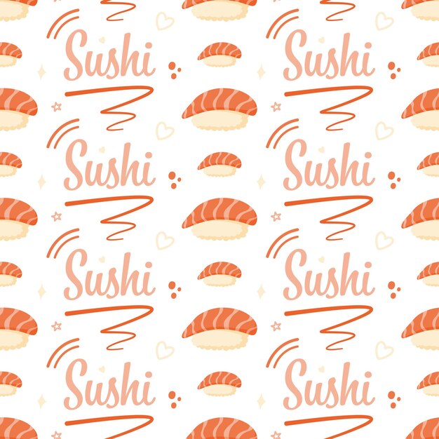 Patrón sin costuras con sushi para decoración.