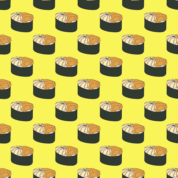 Patrón sin costuras con sushi para papel de embalaje de impresión decorativa papel tapiz de menú y tela