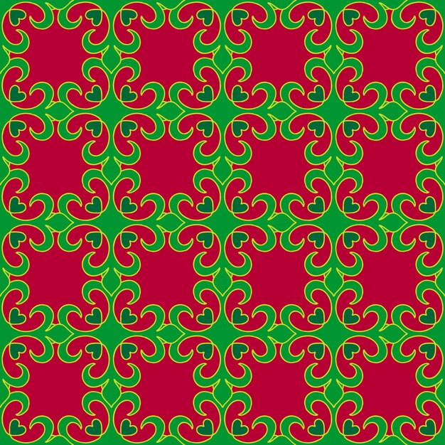 Patrón sin costuras tártaro geometría floral islámica del tulipán Cultura del pueblo tártaro símbolos de verde y rojo