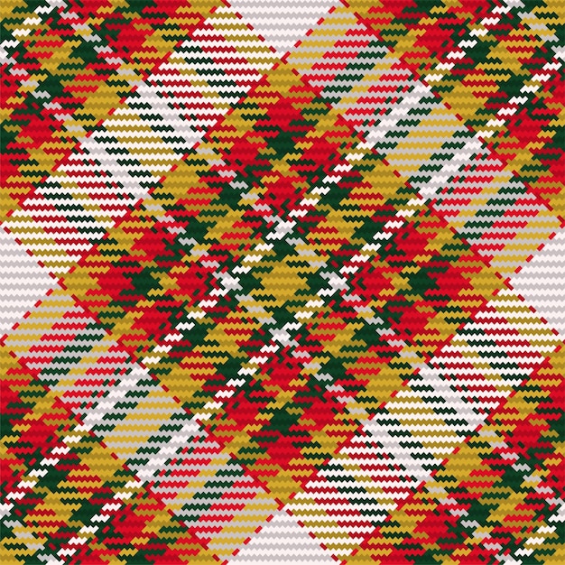 Patrón sin costuras de tela escocesa de tartán escocés Fondo repetible con textura de tela a cuadros Fondo vectorial plano de estampado textil a rayas