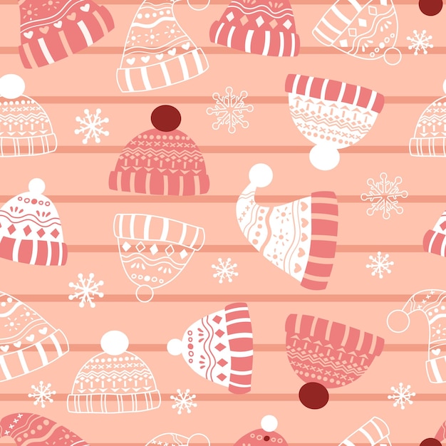 Patrón sin costuras con temática de invierno y Navidad