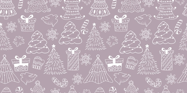 Patrón sin costuras con temática de invierno y Navidad