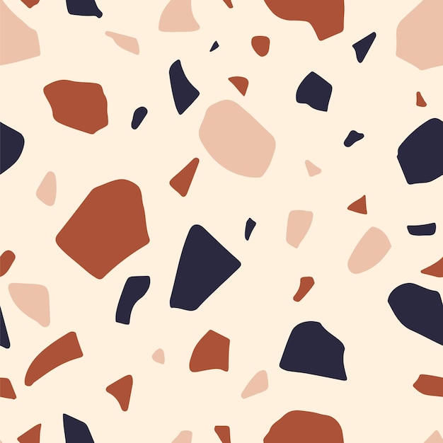 Patrón sin costuras de terrazo Mosaico italiano clásico fondo repetitivo Textura de piedra de grieta de granito