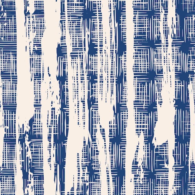 Patrón sin costuras de tinte de corbata vectorial índigo. Acuarela abstracta. Azulejos naturales. Textura orgánica. Estampado en acuarela. Patrón popular de Japón. Textil orgánico. Textura natural japonesa sin costuras. Batik índigo.