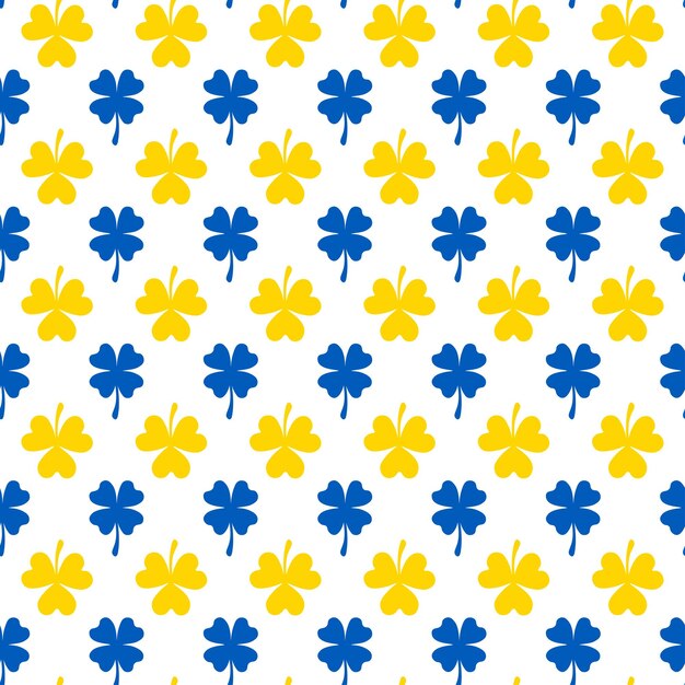 Patrón sin costuras de trébol amarillo y azul Patrón sin costuras de trébol