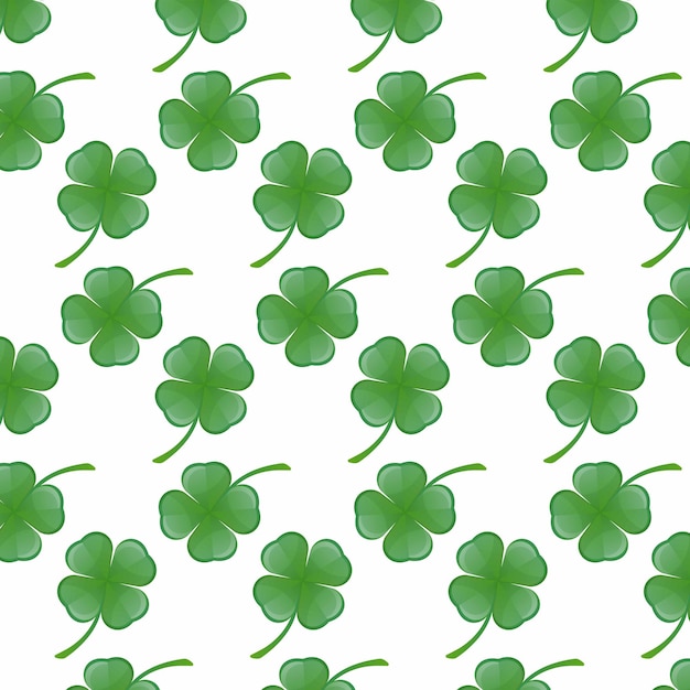 Patrón sin costuras de trébol de color verde