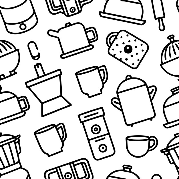 Patrón sin costuras para utensilios de cocina