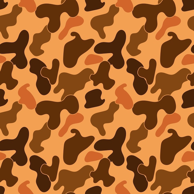 El patrón sin costuras del vector de camuflaje militar naranja