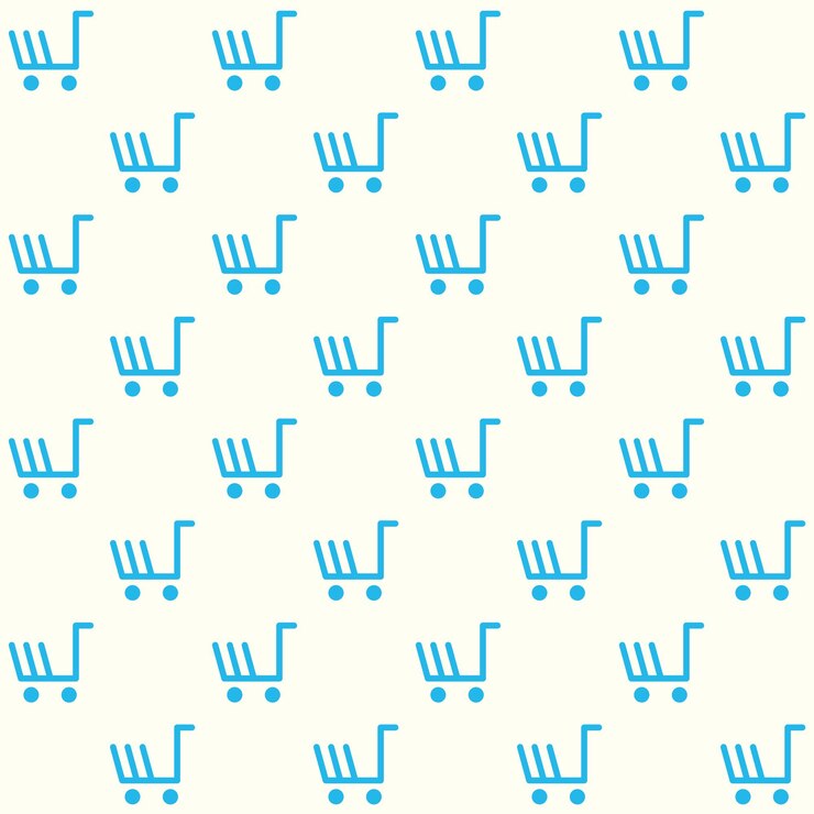 Vector patrón sin costuras del vector del carrito de compras