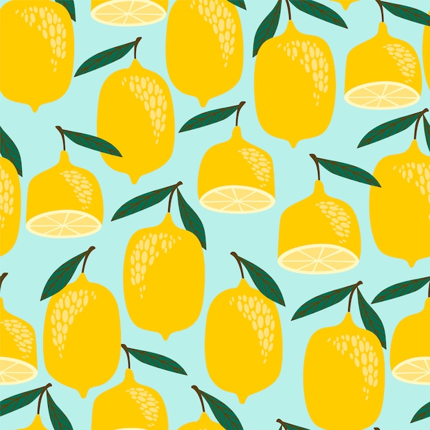 Vector patrón sin costuras vector con limones