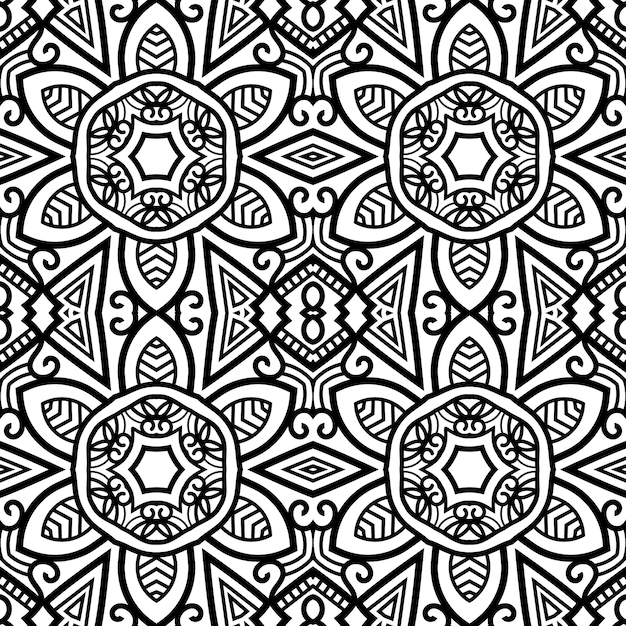 Patrón sin costuras vector Mandala estilo patrón sin costuras y elementos decorativos vintage