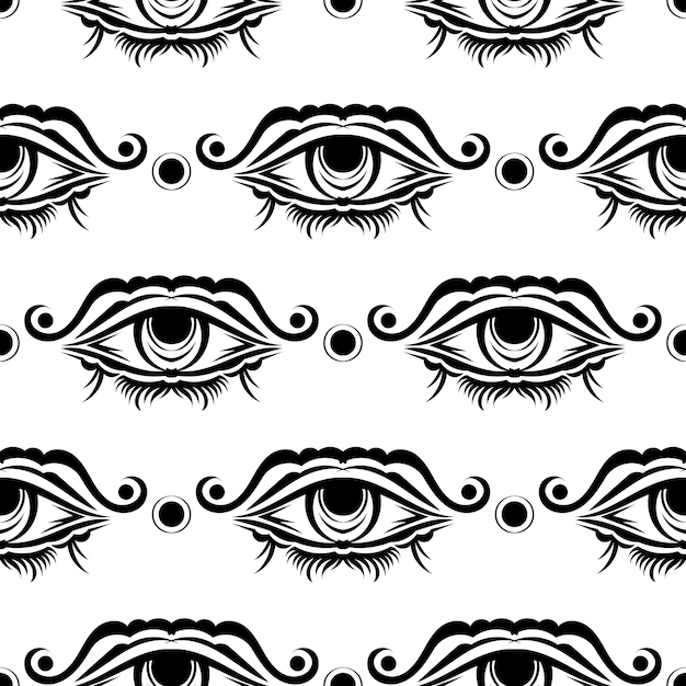 Patrón sin costuras de vector de ojo que todo lo ve Bueno para cubiertas, telas, postales e impresión Ilustración vectorial