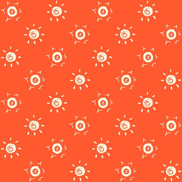 Patrón sin costuras de vector solar dibujado a mano