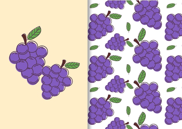 El patrón sin costuras del vector de las uvas púrpuras